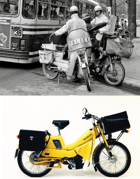 weißes und gelbes Moped